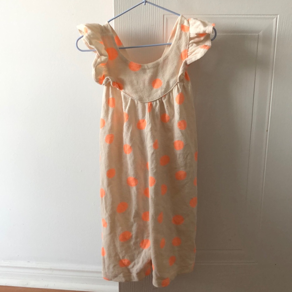 4 for $10 - 3-4T Zara neon orange polka dots romper